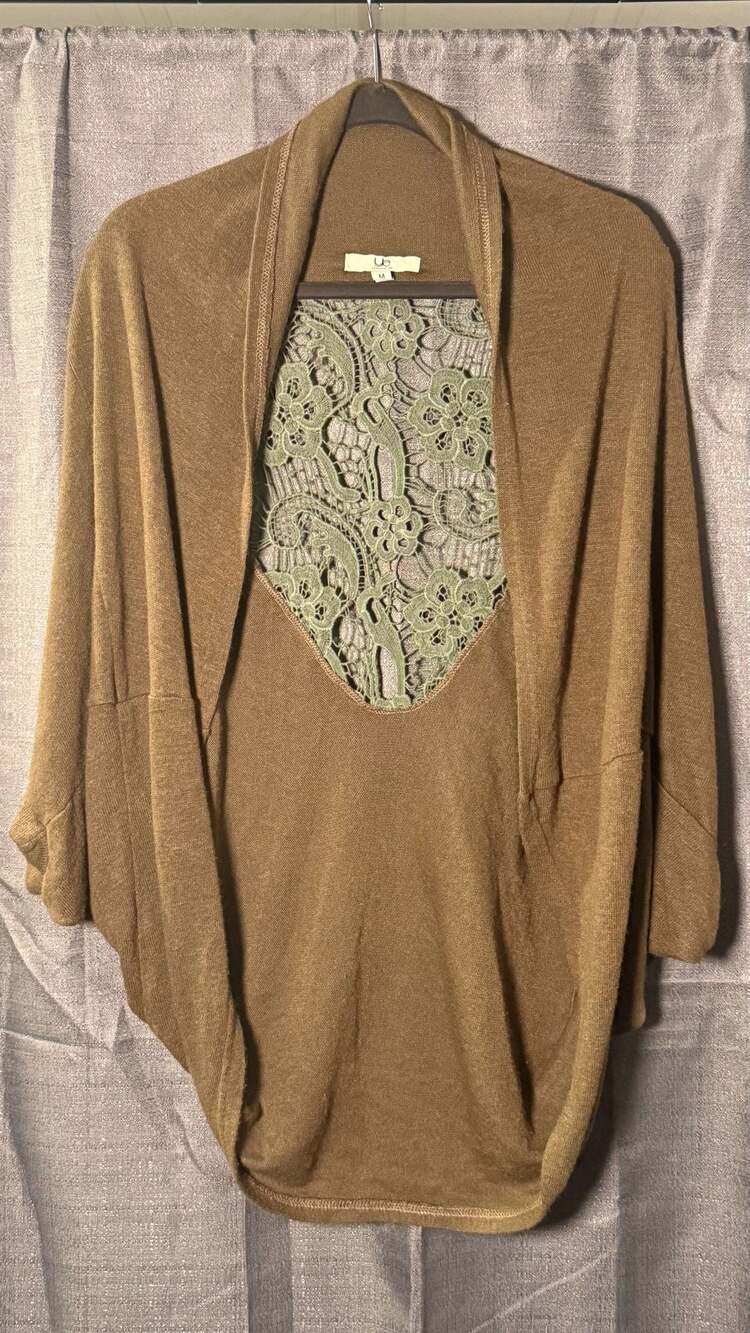 Ya Los Angeles Boho Sweater with lace back detail